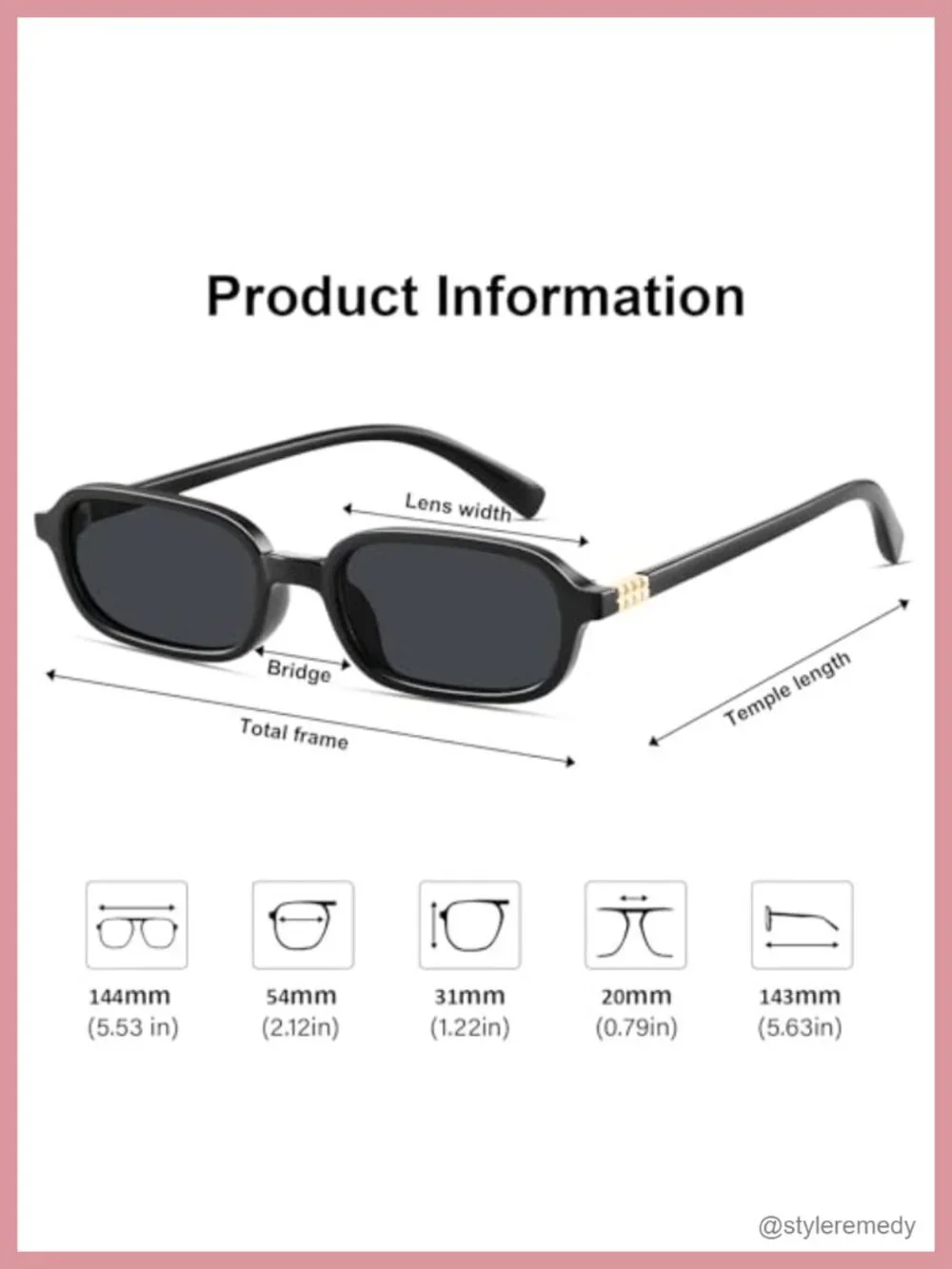 Retro Rectangular Sunglasses for Women Narrow Trendy Small 90s Style UV